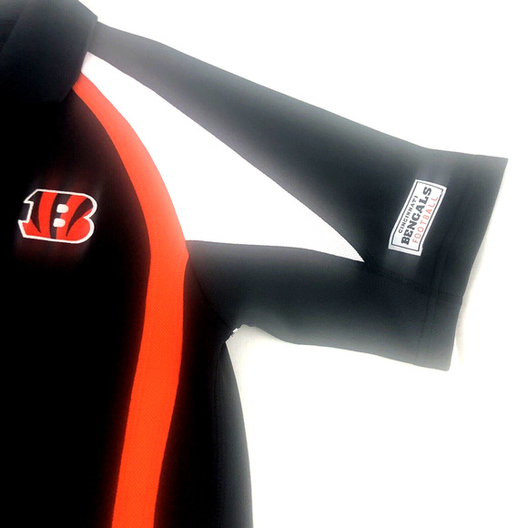 NFL Cincinnati Bengals Men's Polo Small Team Apparel Football Black Orange KCCR - Picture 6 of 12